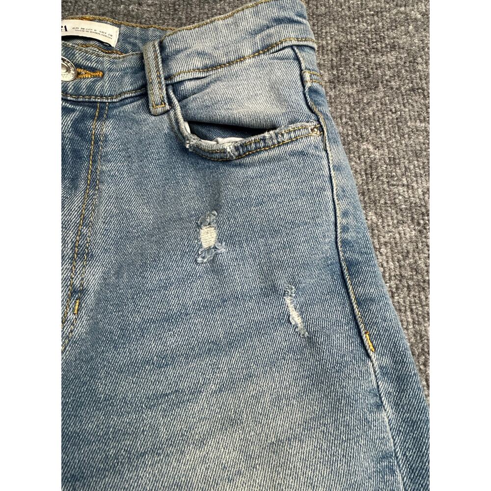 Zara High Rise Distressed Skinny Jeans Women's Size 6 Light Wash Stretch Denim - Picture 4 of 11